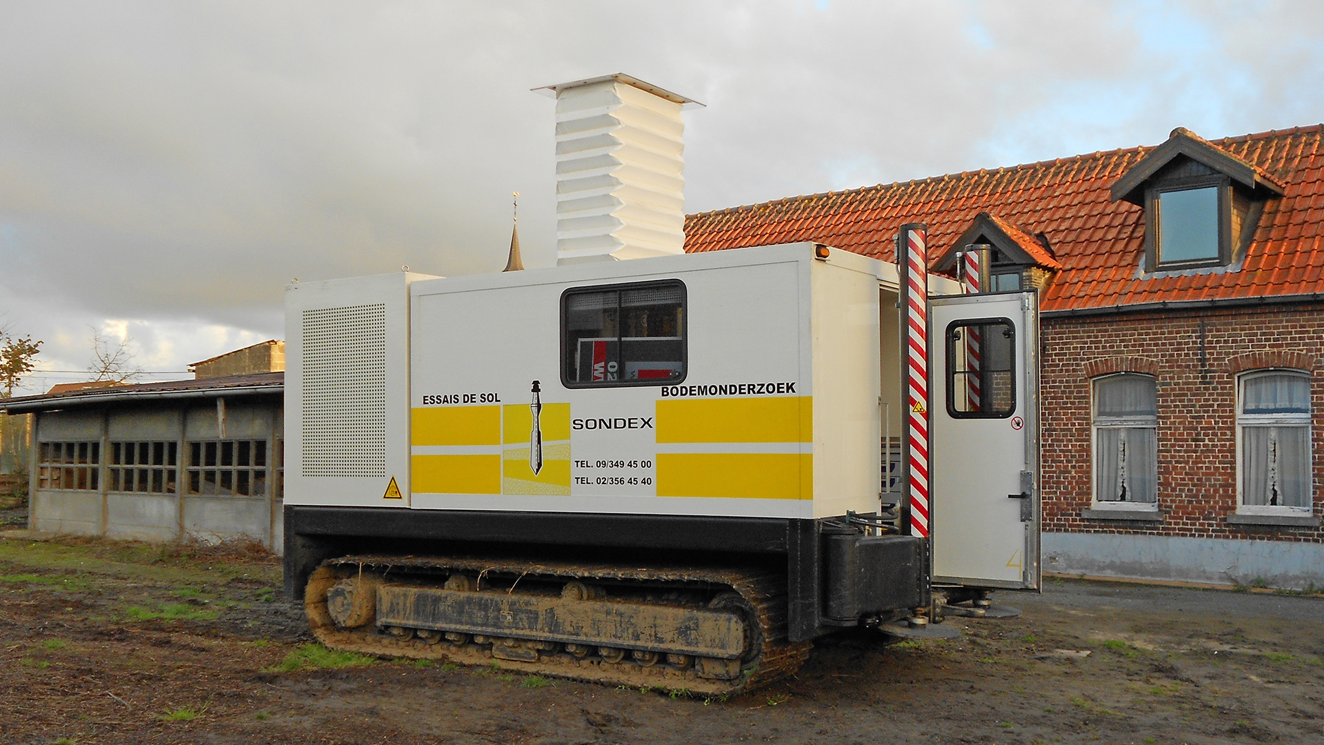 Sondeerrups 100 kN op een bouwterrein